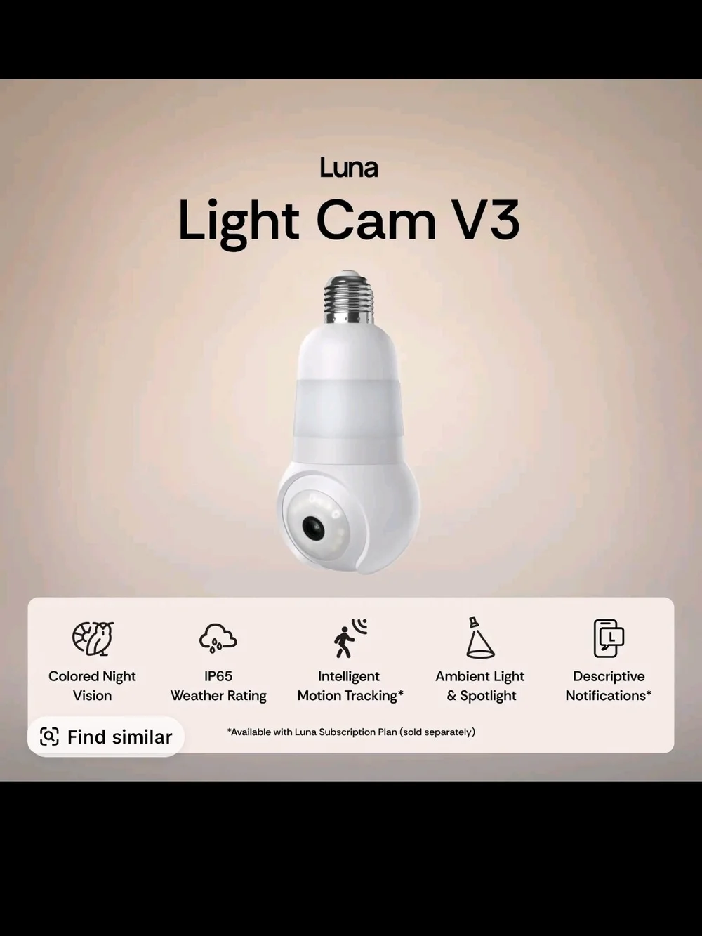 Light Cam V3 White Indoor/Outdoor Pan and Tilt Camera